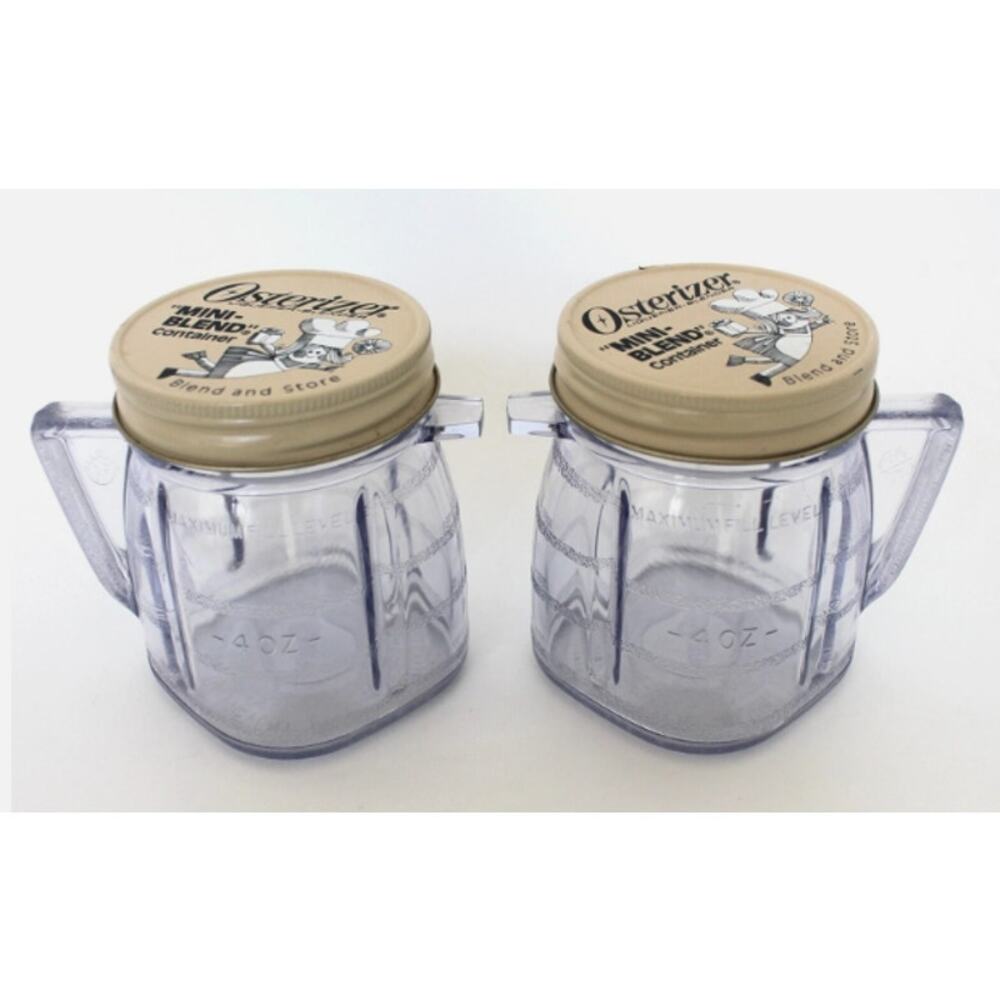 Vintage 1970's Osterizer Liquefier-Blender Mini Blend & Store Plastic Containers